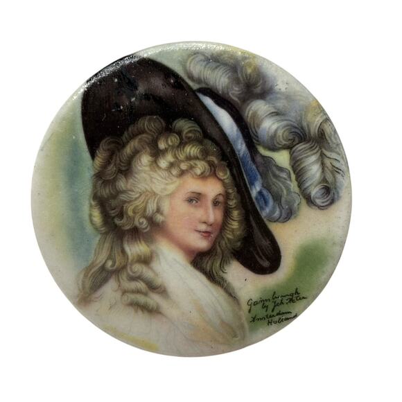 Vintage Joh Peter Amsterdam Transferware Portrait on Porcelain Coaster? - Picture 1 of 5